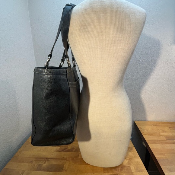 Coach Ashley Leather Carryall Tote Bag Black F14926 - Picture 6 of 12